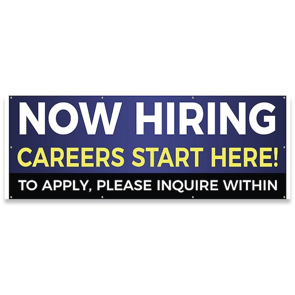 Now Hiring Careers Start Here Banner Concession Stand Food Truck Single Sided